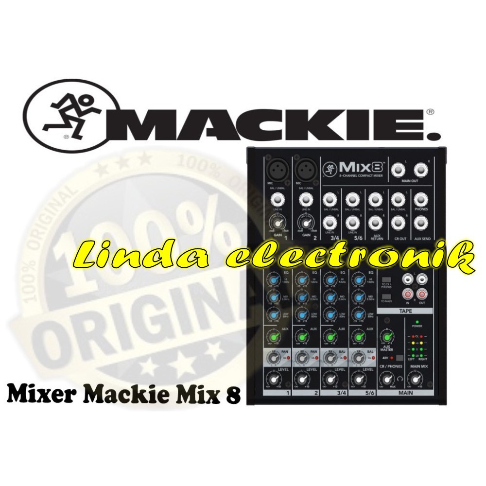 Mixer Audio MACKIE MIX8 MIX 8 MIX-8 ORIGINAL 8 Channel Garansi Resmi