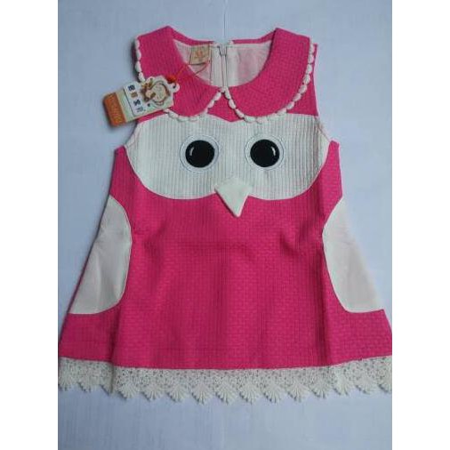 baju anak owl pink fusia