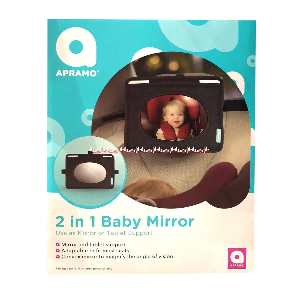 Apramo 2 In 1 Baby Mirror Tablet Support Kaca Bayi Di Mobil Dan Tempat Tatakan Ipad Tablet Babies Miror Car Convex Miror Cermin