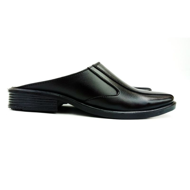 SEPATU PANTOFEL SANDAL SLOP FULL HITAM POLOS KULIT BLACK KERJA TRANING PRIA FORMAL VANTOFEL MURAH