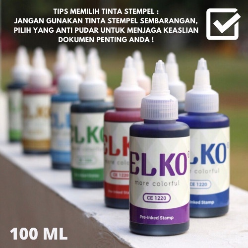 

Menyurat-Surat- Tinta Stempel Flash Warna Violet Waterproof Elko 100 Ml Untuk Kertas -Surat-