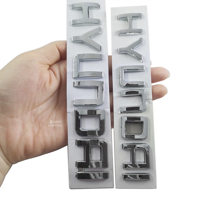 1pc Stiker Emblem Logo HYUNDAI Bahan ABS Krom Untuk Bagasi Belakang Mobil HYUNDAI