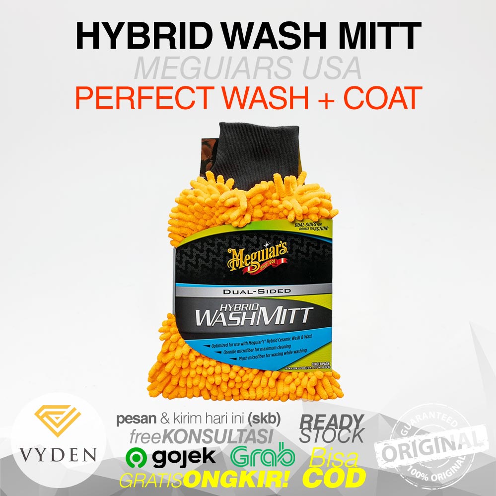 MEGUIAR'S MEGUIARS Hybrid Wash Mitt Microfiber Dual Sided Lap Cuci Mobil Motor Premium MURAH