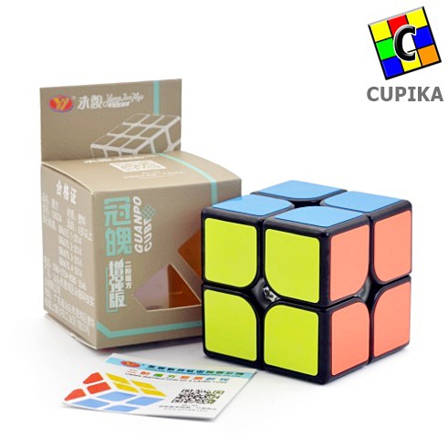 Rubik 2x2 Yongjun Yj Black Rubik Cepat Magic cube mainan anak