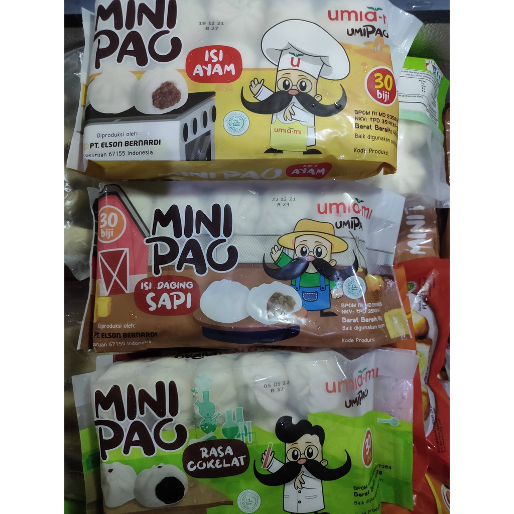 

umiami minipao mini pao bakpao bapao ayam , sapi , coklat 30 pcs frozen food