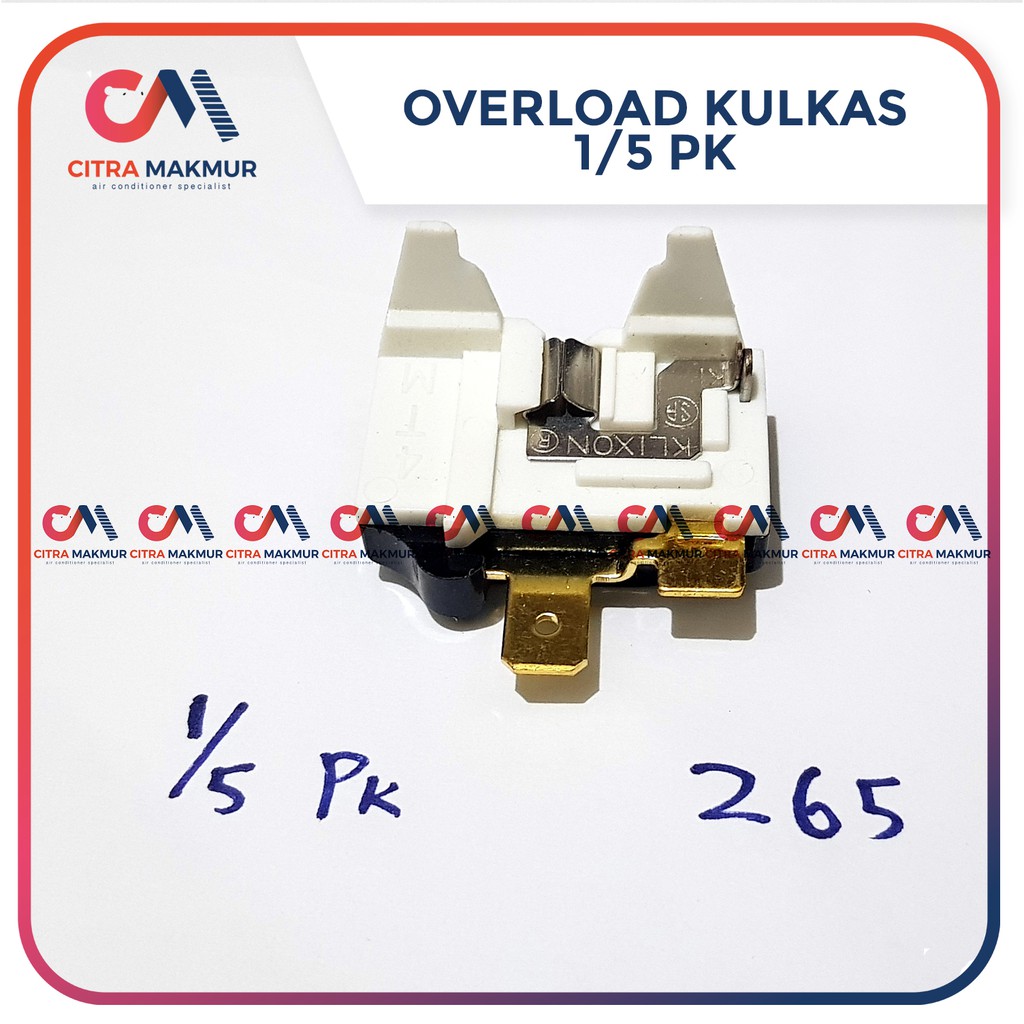 Overload Klixon Kulkas dua pintu showcase 265 Gepeng 2 putih refrigerator bimetal kompresor compress