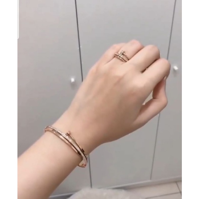 set gelang + cincin titanium