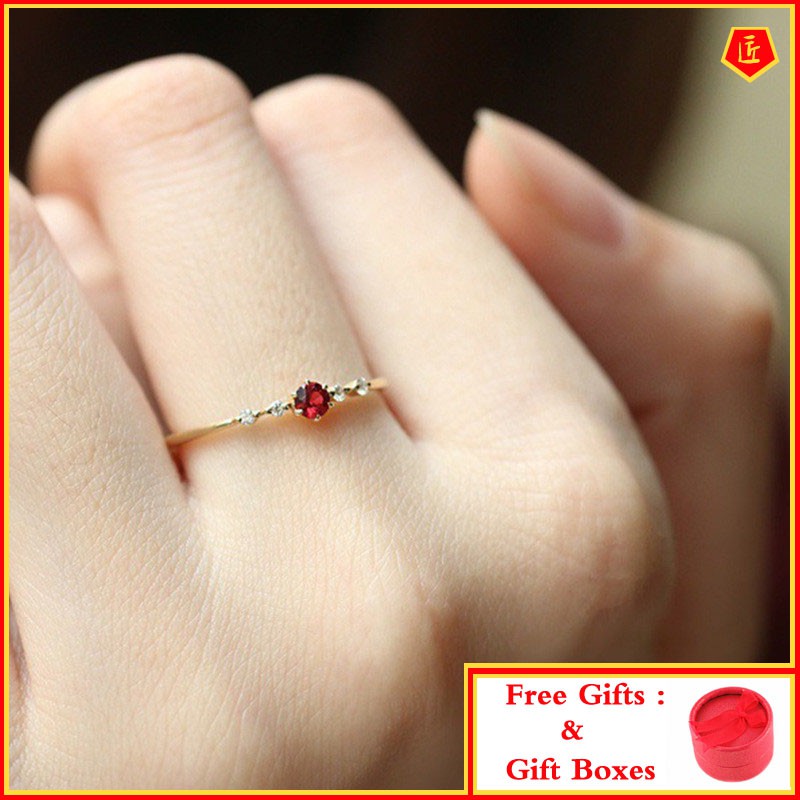 Cincin Ruby Emas 18k Gaya Elegan
