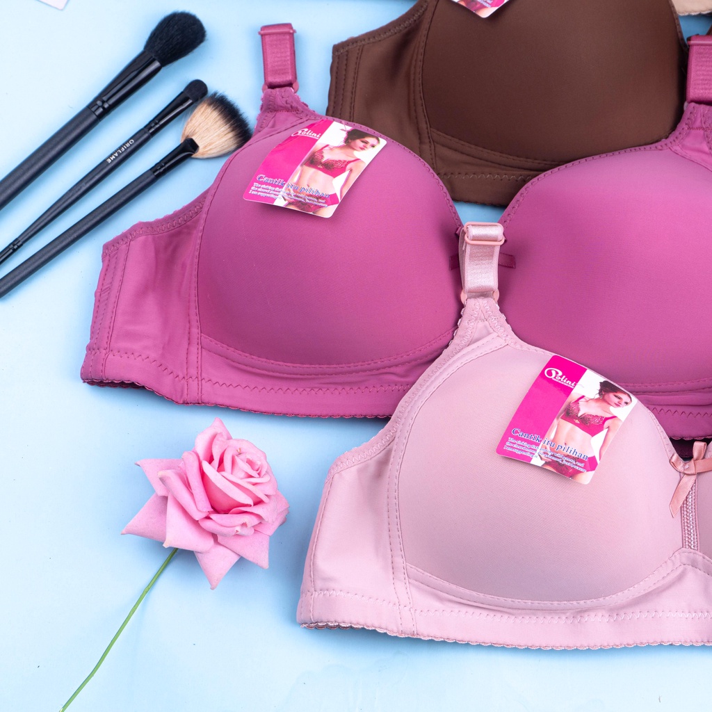 BEE - Bra Bh Jumbo Bh Wanita Tanpa Kawat Cup Besar Pakaian Dalam Polini G399