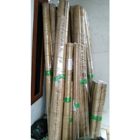 Tirai krey Bambu Sawit outdoor 2 meter + kerekan