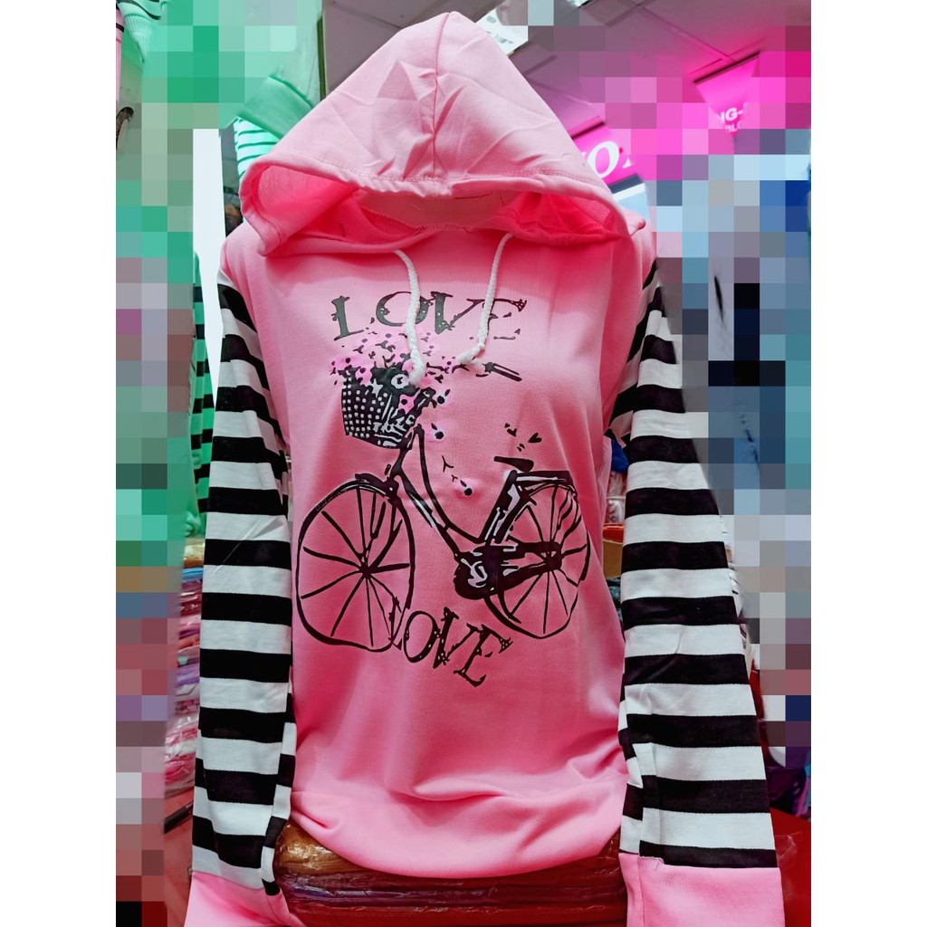 LEANA58 SWEATER HOODIE WANITA MOTIF RANDOM