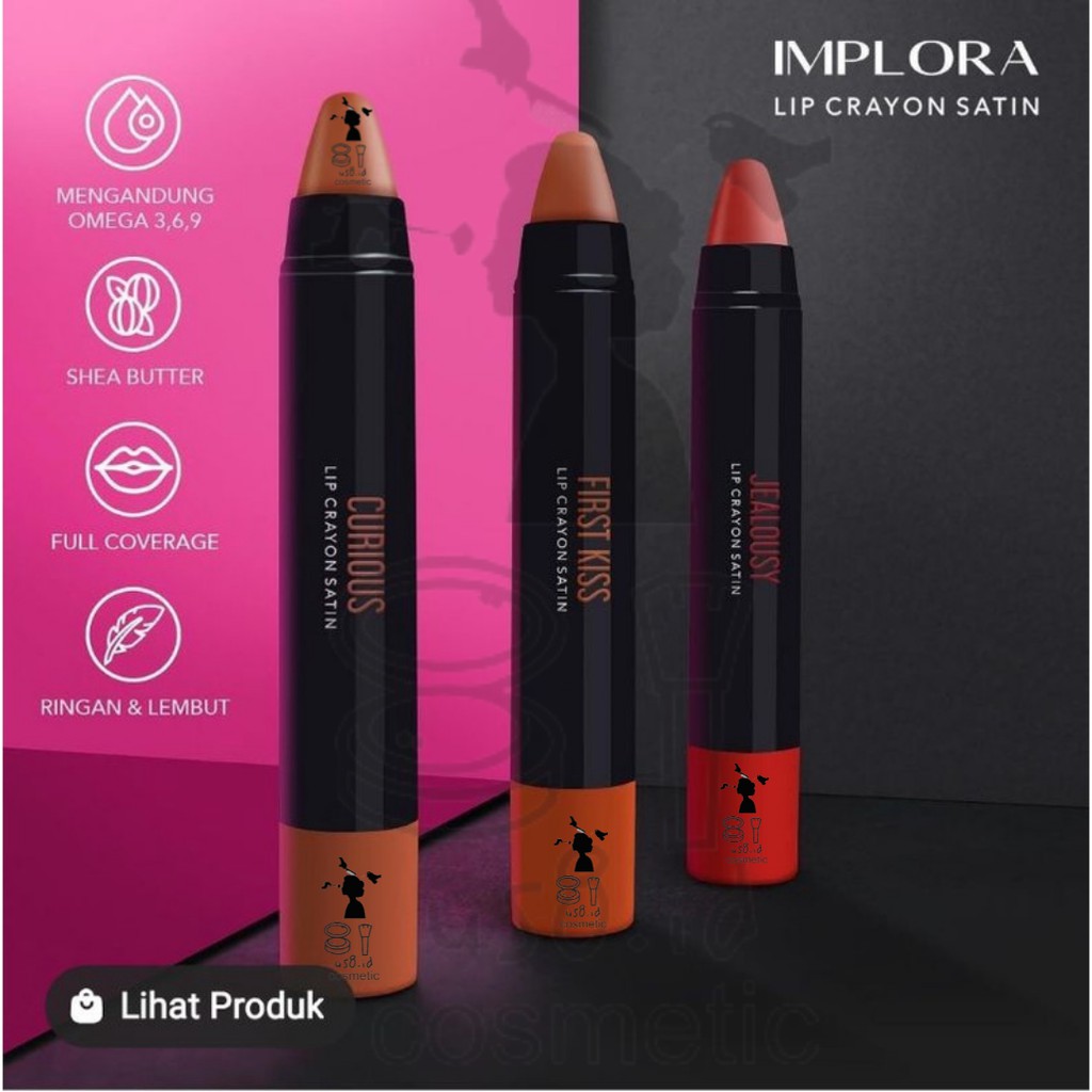 IMPLORA Lip Crayon Satin | Lipstick | Lip Cream | Lipcream | Lipcrayon BPOM