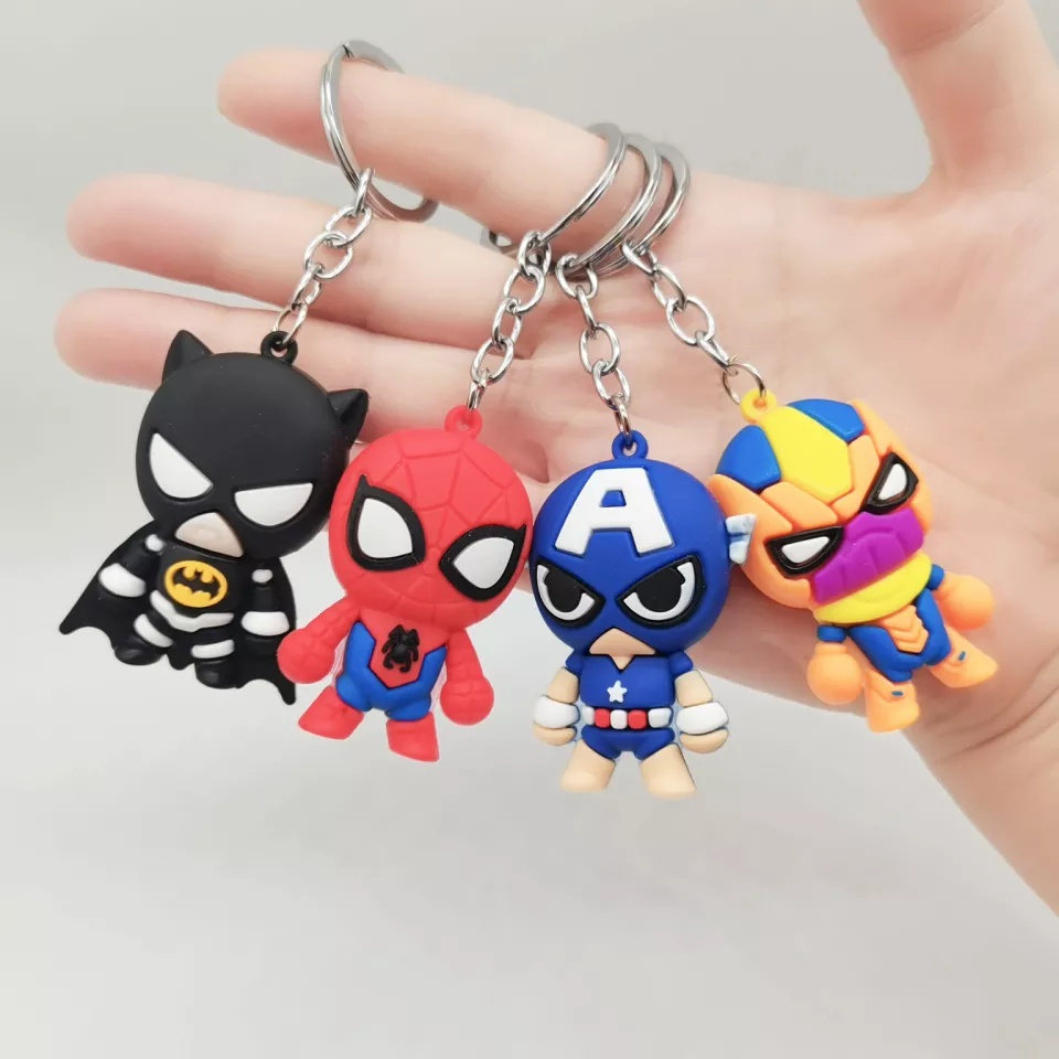 GANTUNGAN KUNCI MARVEL AVENGER // Ganci Karakter Spiderman Iron Man Captain America Batman Black Panther Thanos Unik Lucu | Gantungan tas | Souvenir Murah | Keychain | COD