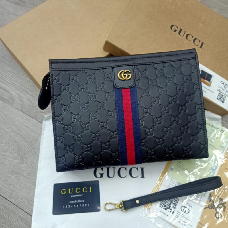 Clutch Gucci Signature Embos Handbag Gucci Tas Tangan Premium Impor