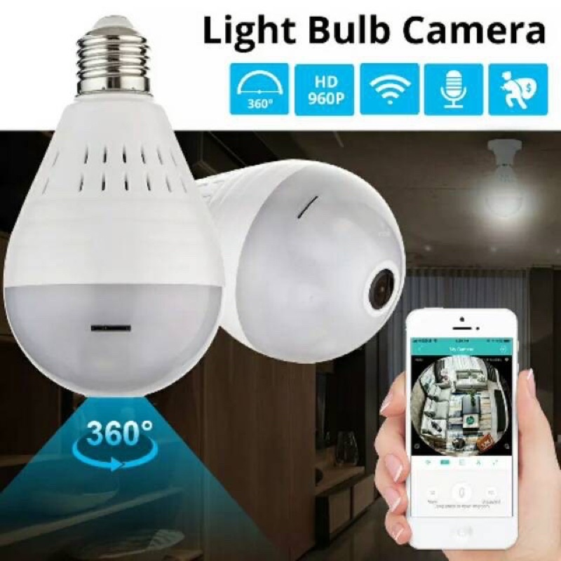 Kamera Cctv IP Camera V380 BOHLAM LAMPU    360 View Wifi Wireless/CCTV Bola Lampu CCTV Wifi 360 IP