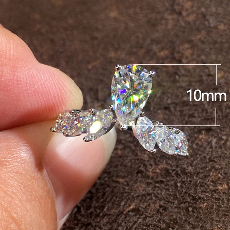 Female Finger Rings For Dance Party Dazzling White Cubic Zirconia Elegant Women Accessories Fashion Jewelry Bulk