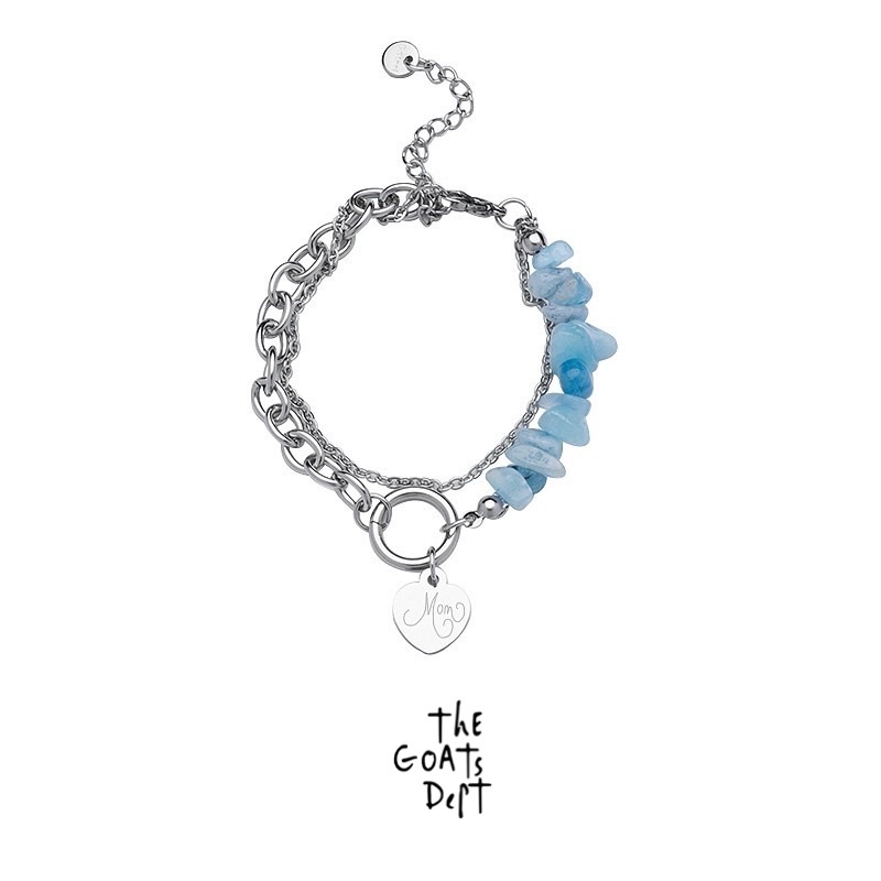 The Goats Dept - Sapphire Chain Bracelet / Gelang Batu Biru Aksesoris Pria Wanita Unisex Gaya Korea 