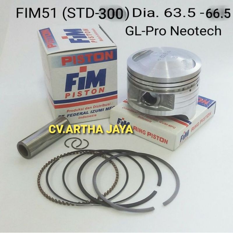 PISTON KIT FIM FIM51 HONDA MEGA PRO / GL PRO NEOTECH / MEGAPRO / MP ( 63,5 / 64 / 64,5 / 65 / 65,5 / 66 / 66,5 ) ( STD / 050 / 100 / 150 / 200 / 250 / 300 ) ( PEN 15 / PIN 15 )-3