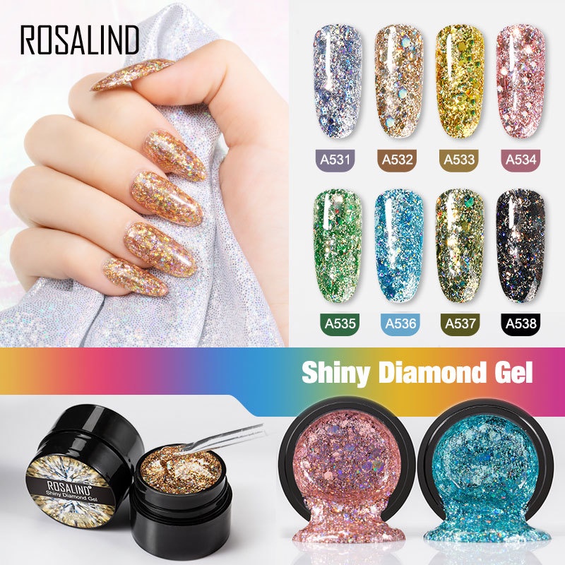 Rosalind SHINY DIAMOND GEL SERIES Gel Nail Polish UV LED / Kutek / Cat Kuku