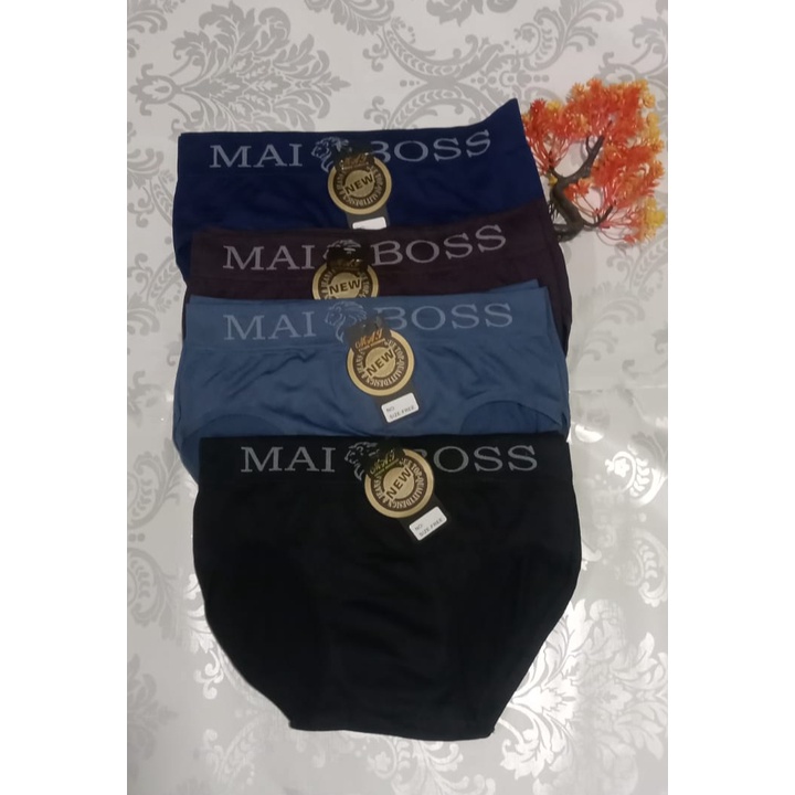 3PCS - Celana Boxer Premium model segi tiga Bahan Rajut Cd Pria Import Boxer Polos