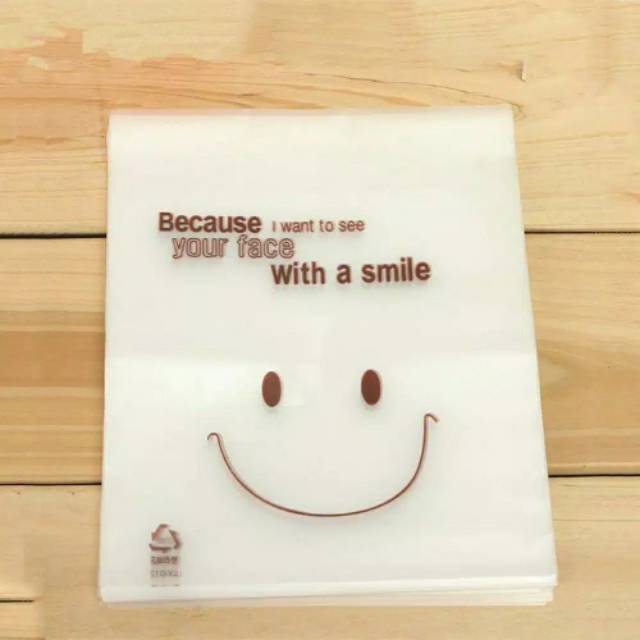 

(20pcs) kantong plastik roti 14x14 jumbo smile/souvenir/ cookies bag candy/plastik kue3