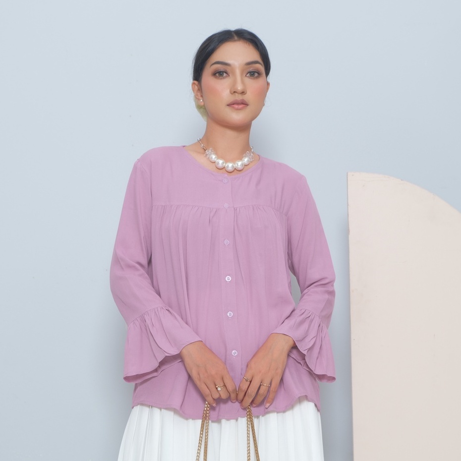 Augie - Jelita Blouse Polos Rayon-Mauve