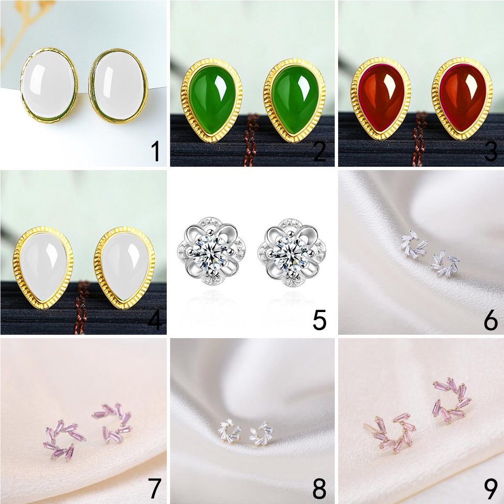 925 anting-anting perak murni, Busana sederhana, Anting-Anting wanita, Perhiasan Fashion Korea, Aksesoris telinga ED010