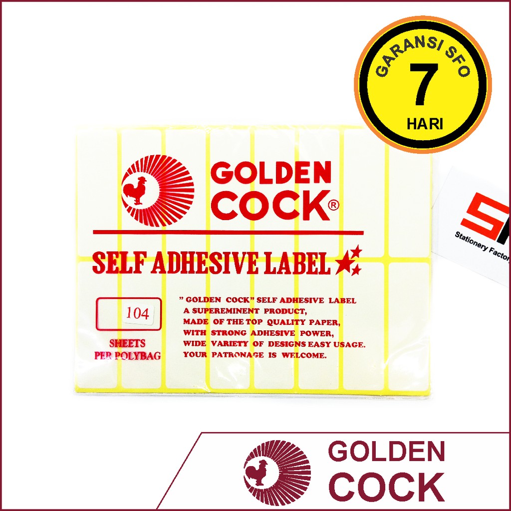 

Label Sticker Golden Cock 104 (25x76mm)