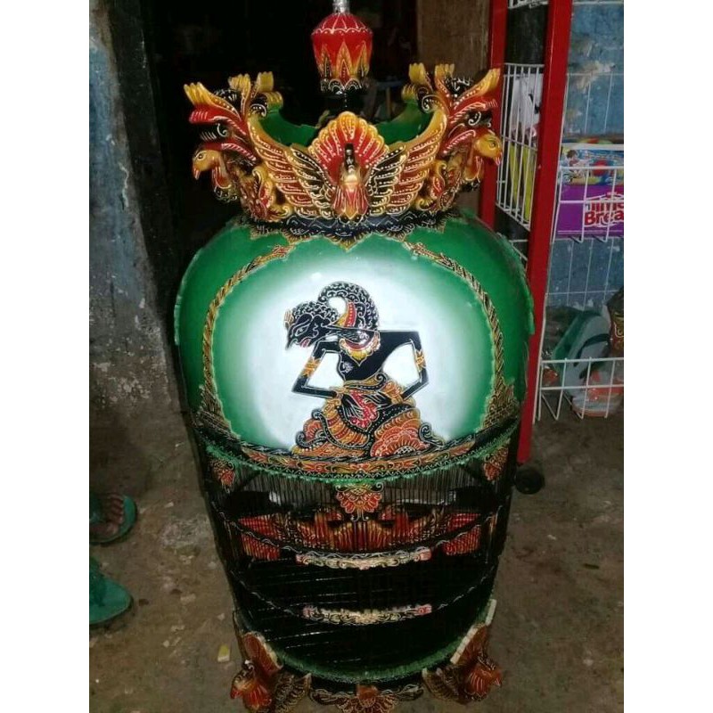 sangkar perkutut motif merak gridA