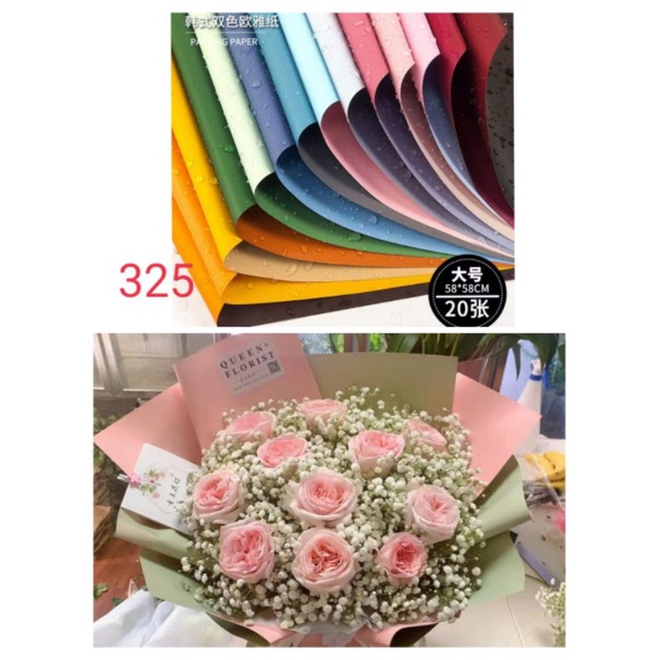 

Kertas buket wrapping paper flower cellophane 2 warna