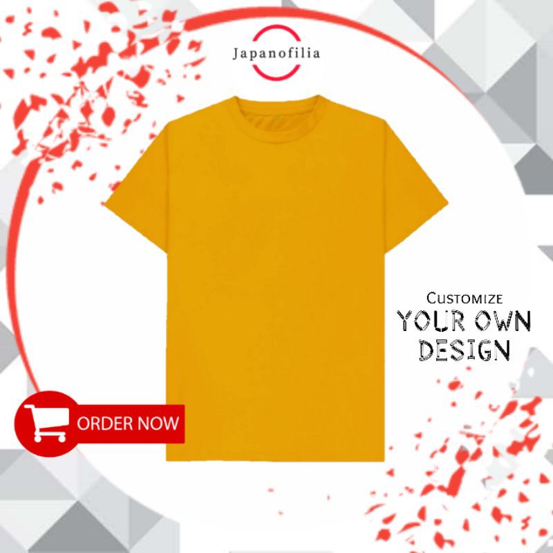 Kaos Polos Orange Lengan Pendek / T-Shirt Unisex S-XXXL Jumbo