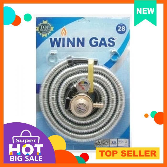 Paket Regulator Dan Selang Kompor Gas Lpg Komplit 1,8 Meter Winn Gas