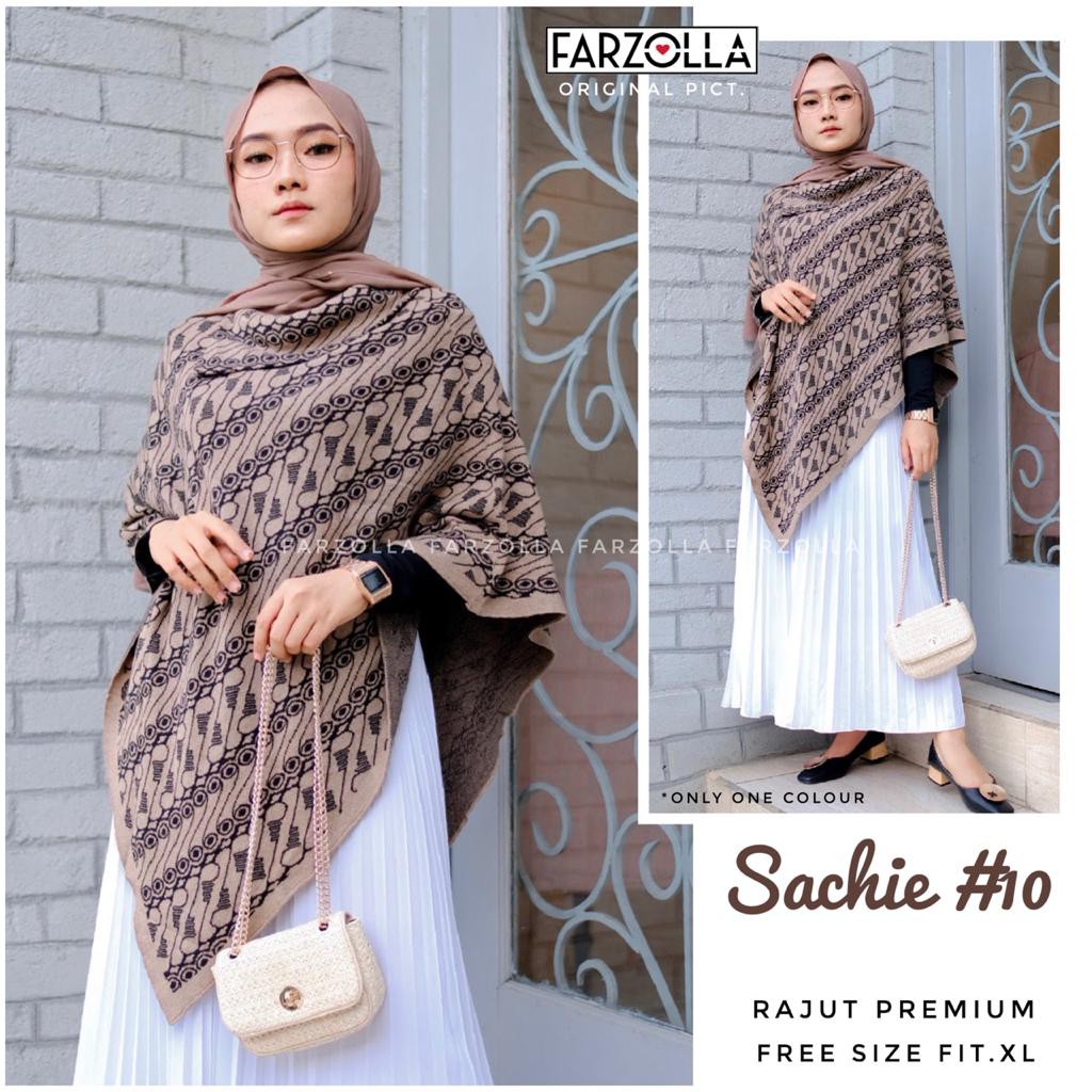 CUSTORE - COD READY PONCO RAJUT PREMIUM MOTIF BATIK / HIJAB PONCO WANITA MUSLIM / PONCO SACHIE MURAH