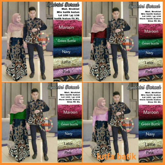 PROMO - BATIK COUPLE SYAHRINI BARACK/ BATIK PEKALONGAN/ TERBAIK