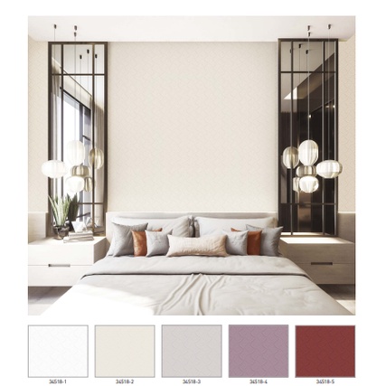 Wallpaper Dinding Motif Minimalis Modern Ungu Maroon Putih Cream