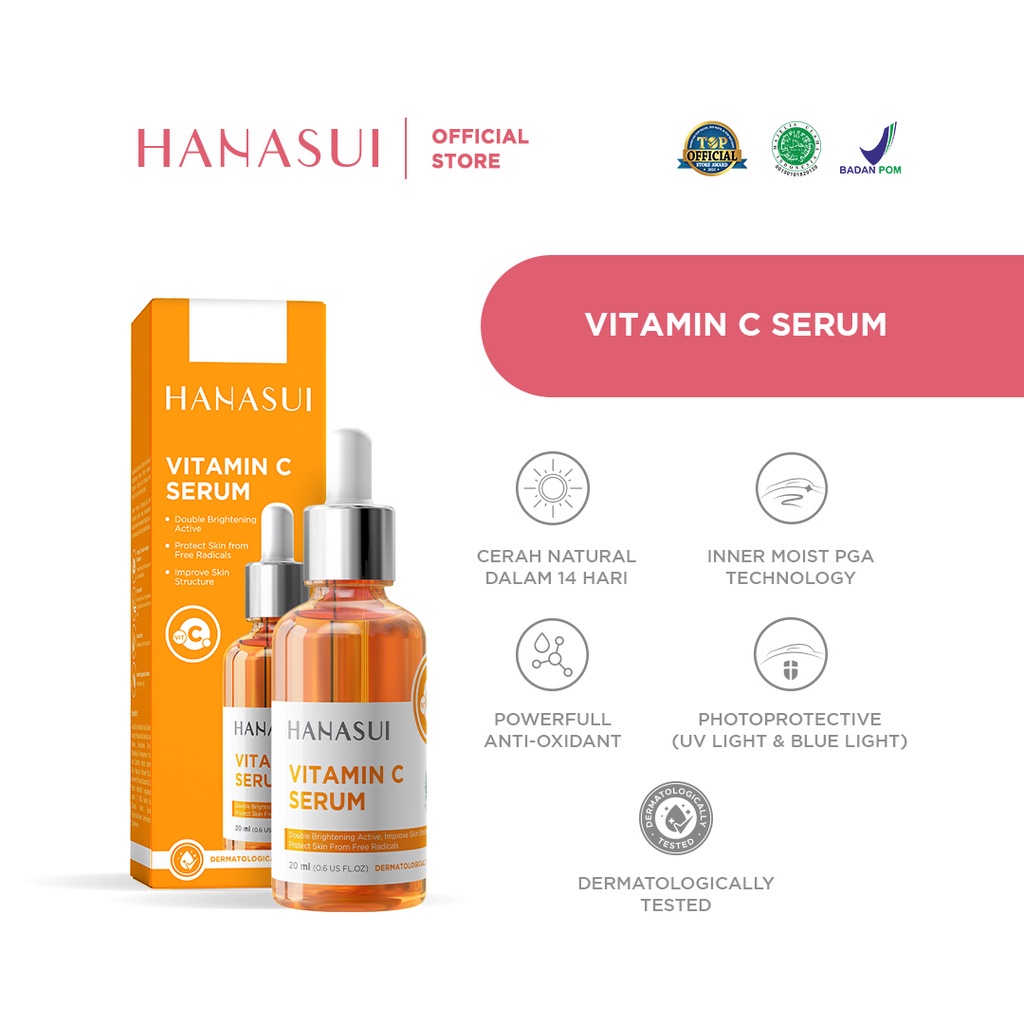 HANASUI FACIAL SERUM VITAMIN C - TERDAFTAR BPOM - SERUM WAJAH - SERUM MUKA HANASUI