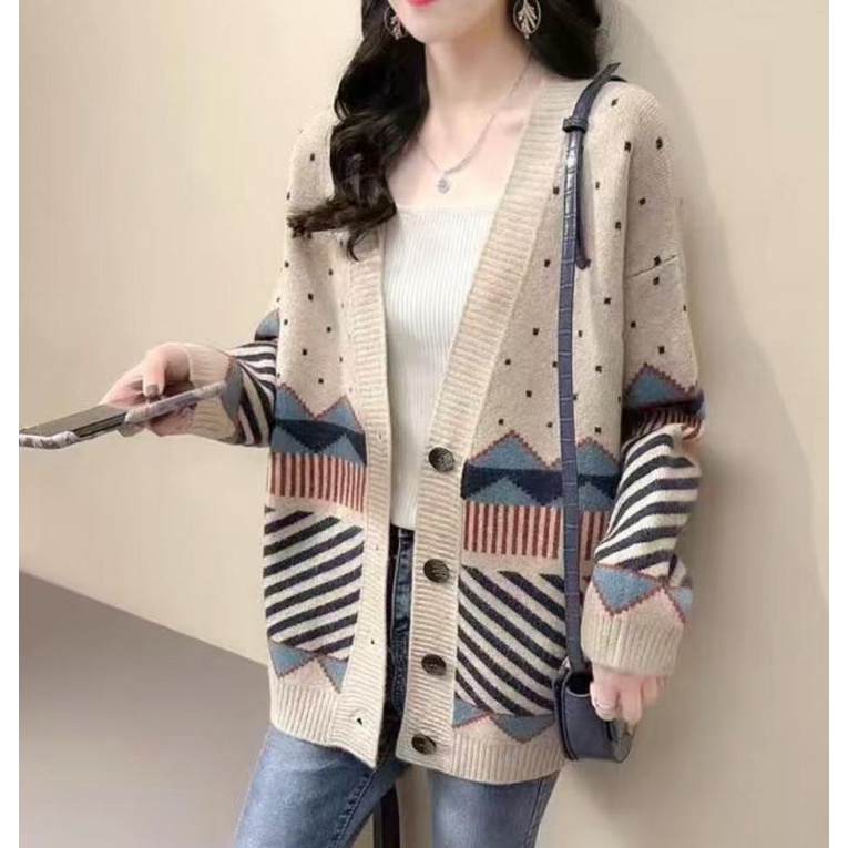 IMPORT WOMAN KNIT CARDIGAN FUJI WINTER OUTFIT KNITWEAR OUTER KARDIGAN RAJUT WANITA MUSIM DINGIN