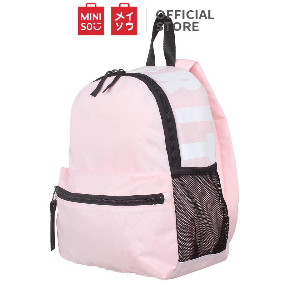 ☀ KREDIT☀ MINISO TAS RANSEL BACKPACK TAS PUNGUNG TRAVEL SIMPLE HURUF SEKOLAH ,TAS CEWEK TAS CEWE