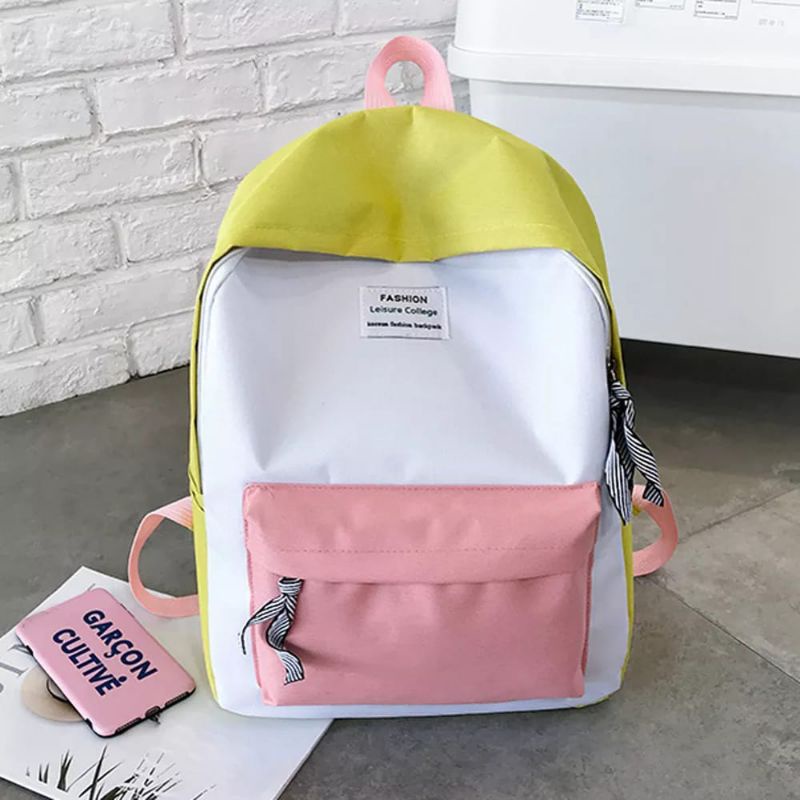NF Wey - Ransel backpack tas sekolah tas fashion korea lokal-Kuning