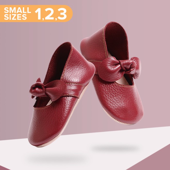 (PROMO) Mary Jane Ballet Shoes SMALL - Burgundy (Sepatu Bayi PYOPP) - Size 3