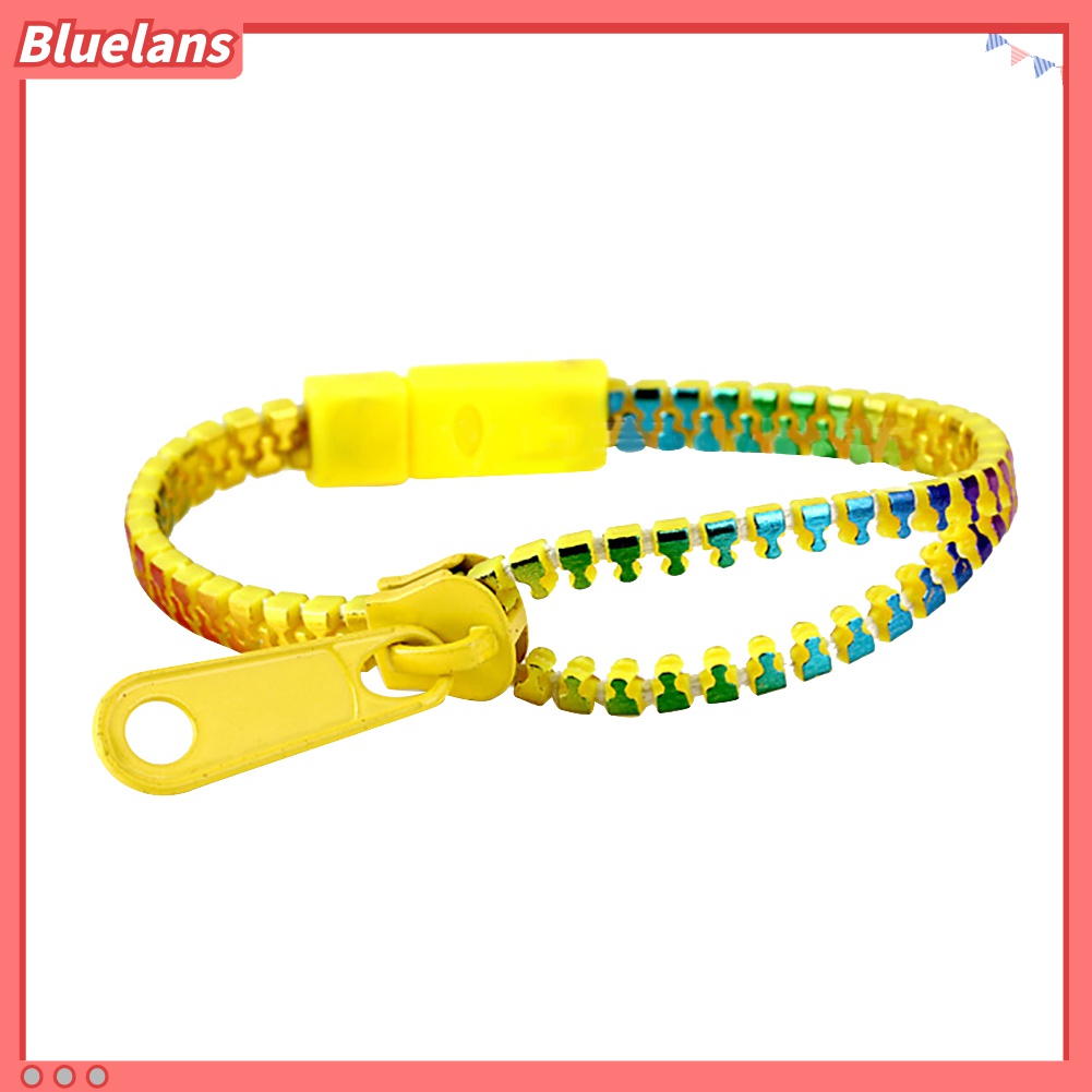 Gelang Tangan Rantai Model Ritsleting Warna-Warni Untuk Pria Dan Wanita