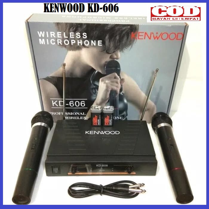 Mic Wireless Double Kenwood KD 606 Microphone kualitas Original