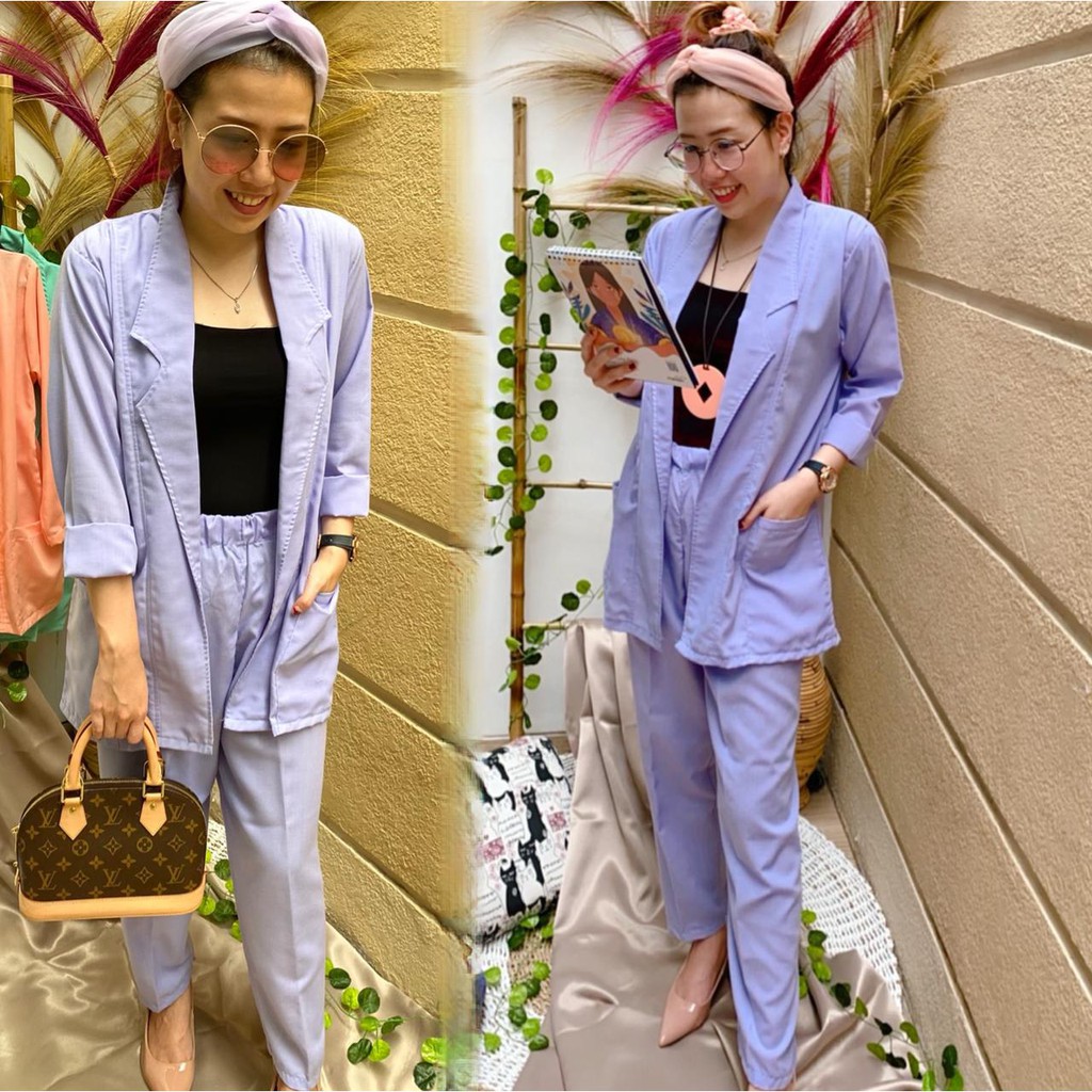 Damai fashion - baju SETELAN 2in1 blazer kulot wanita AGATHA - konveksi tanah Abang