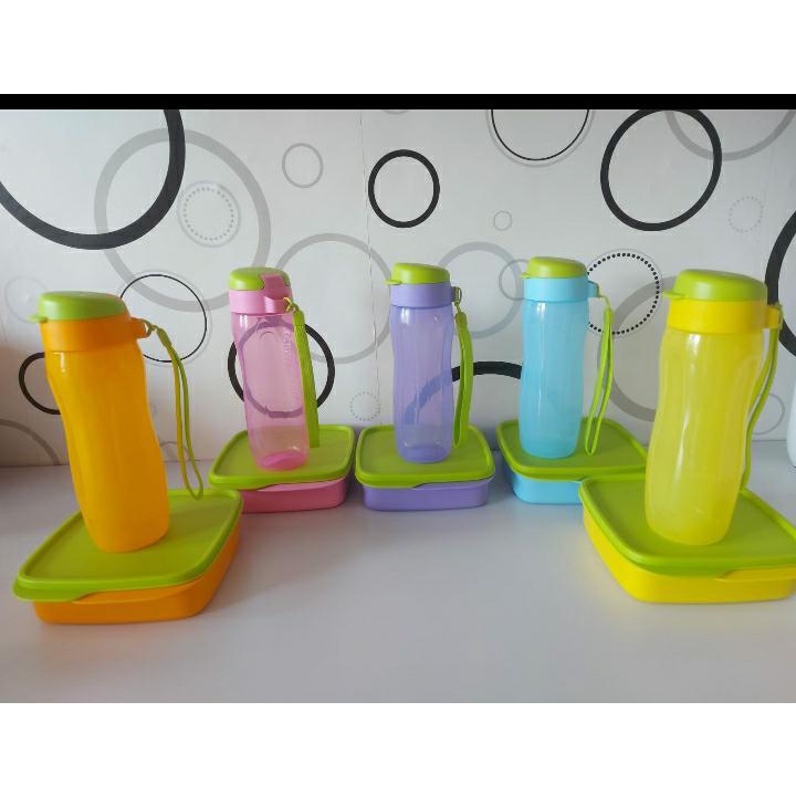 Terlaris Lolly Lunch Set / Paket Bekal Tempat Makan dan Botol Minum Tupperware Original Termurah