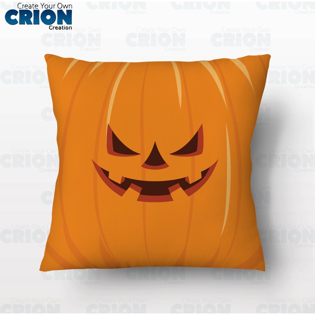 Bantal Halloween - Pumpkin Scary Face - souvenir / kado - By Crion