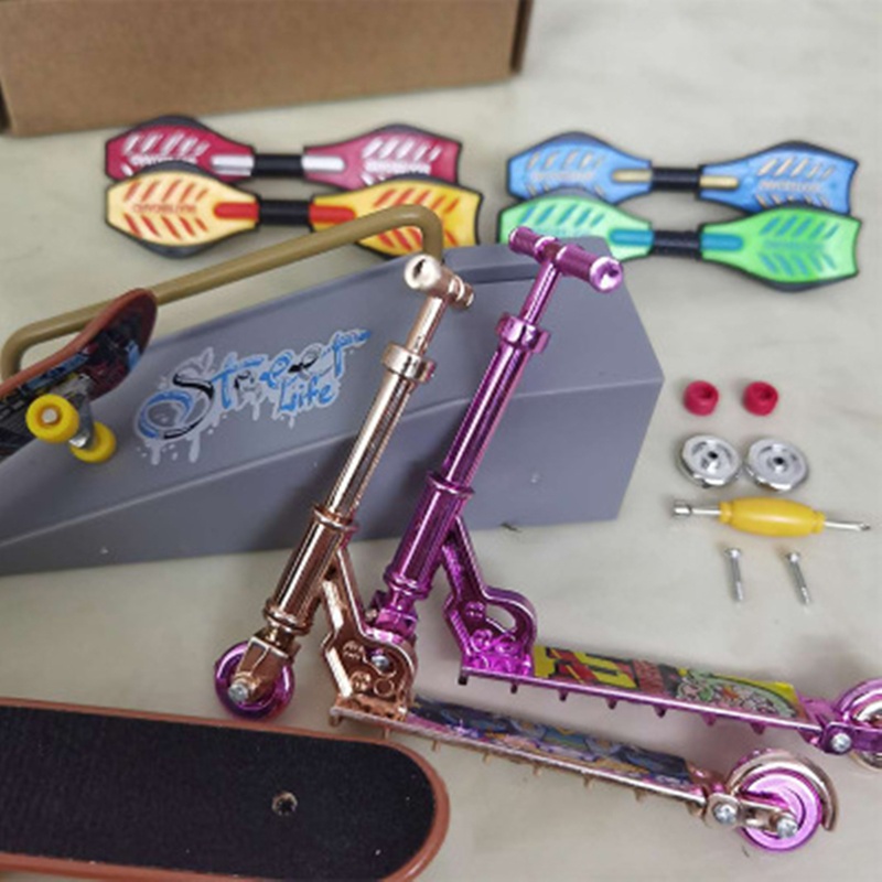 Mary Miniatur Jari Skuter Stunt Skateboard DIY Kit Aktivitas Keluarga Interaktif