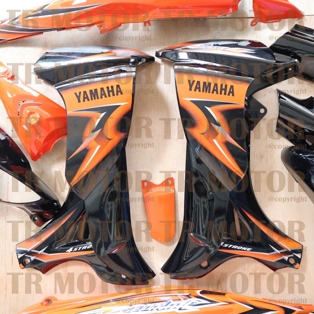 Cover Body Jupiter Z New Burhan 2006 Hitam Orange Full Set Halus Bodi Jupiter Z Burhan Body Jupiter Z New