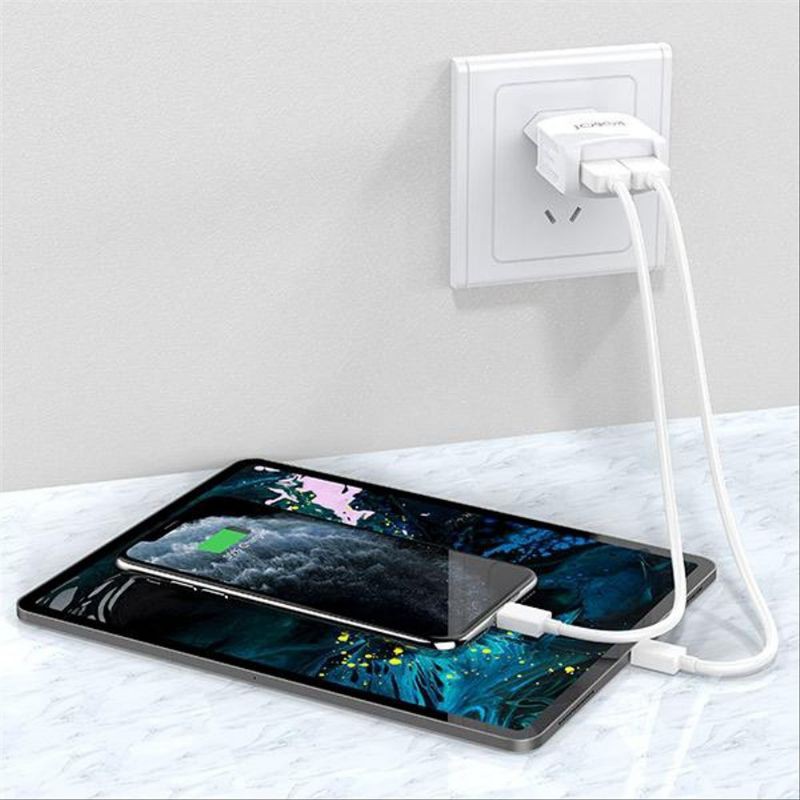 [ROBOT] Smart Adaptor Charger 2.4A Kepala Charger Dual usb Fast Charging R-TK6