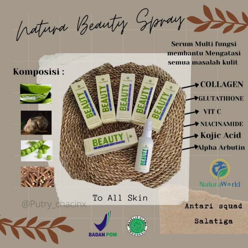Natura beauty spray natura world original 100 ori member resmi penghilang flek p3k obat jerawat obat