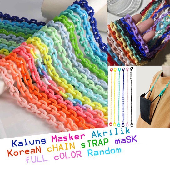 Kalung Masker Rantai Warna / Kalung Masker Kekinian Termurah